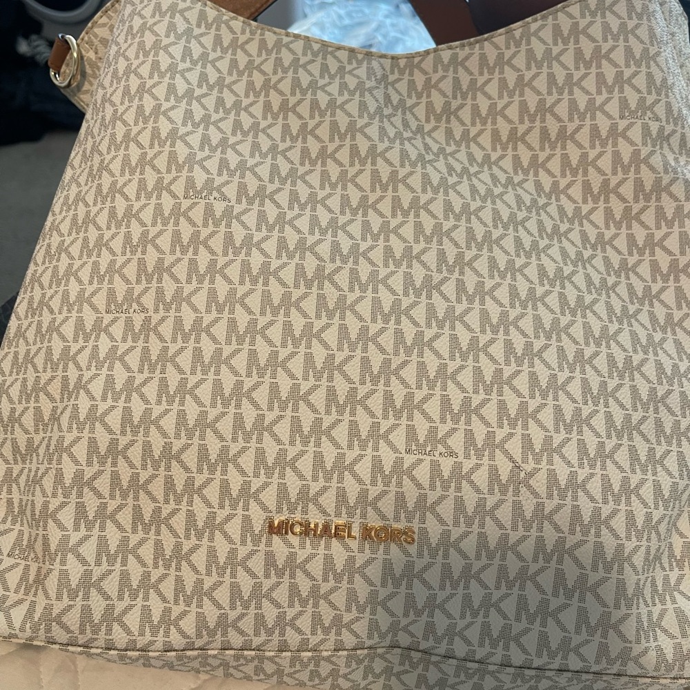 Michael Kors Tan Monogram Shoulder Bag